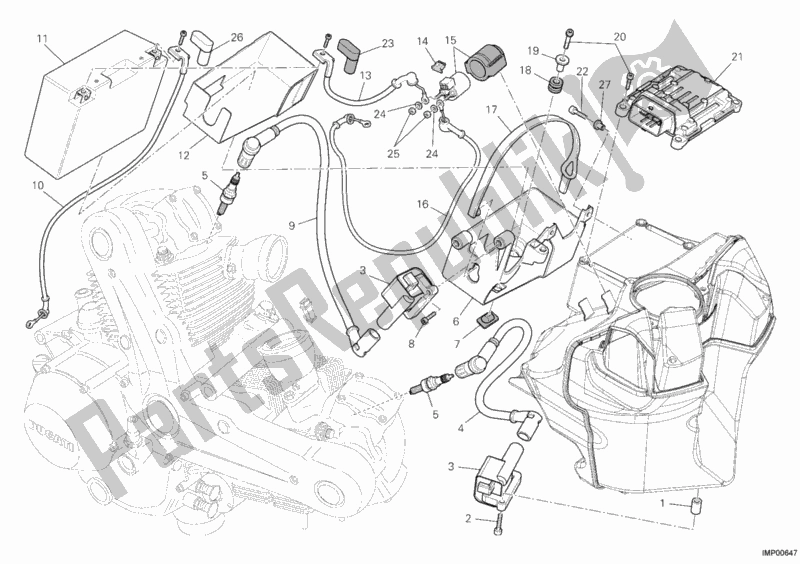 Todas as partes de Bateria do Ducati Monster 795-Thai 2012